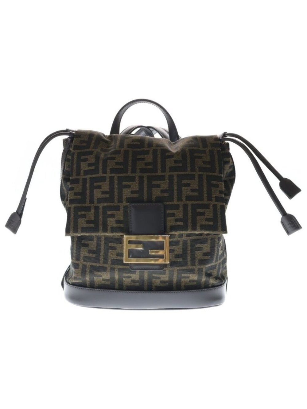 Fendi Zucca FF Jacquard FF Logo Backpack Silver Brown